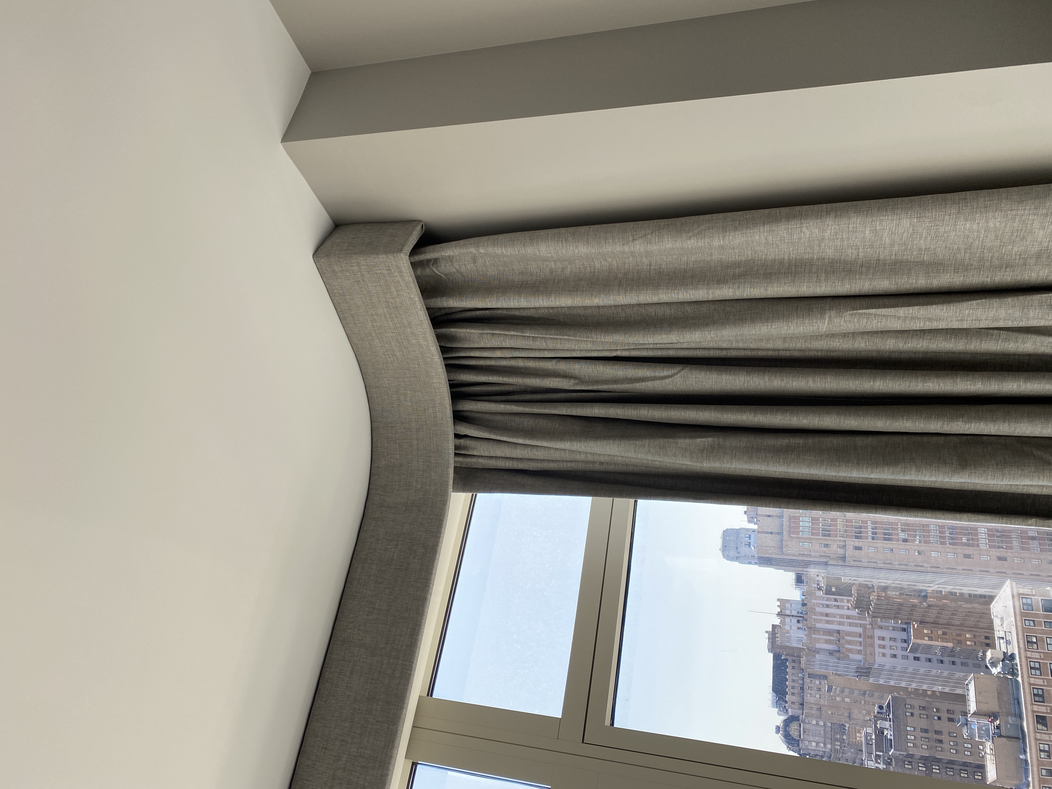Custom upholstered cornice